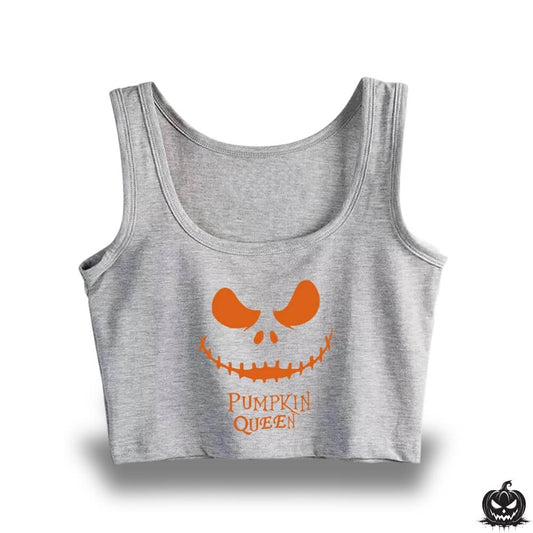 Womens Halloween Crop Top - Jack Pumpkin